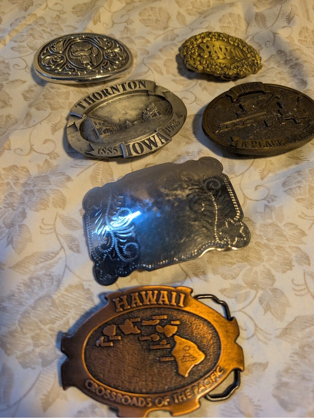 Vintage Collectible Belt Buckles lot of 6